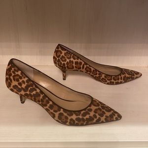 Ann Taylor Suede and Haircalf Kitten Heels Size 10